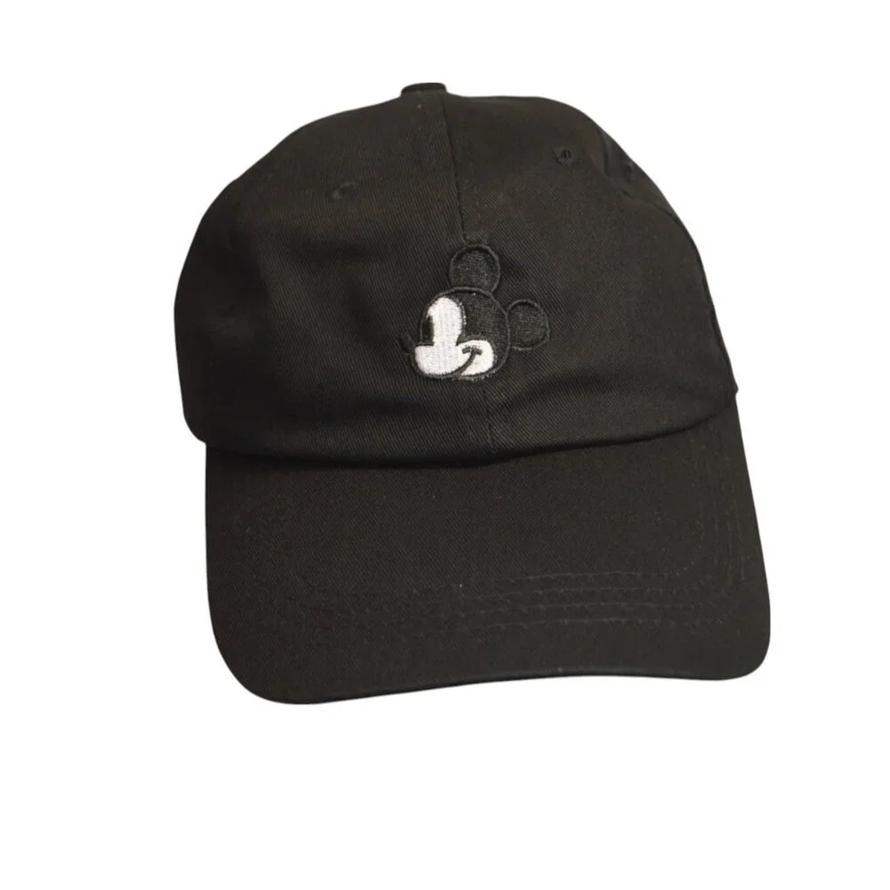 Disney Mickey Mouse Black Baseball Cap Adjustable Strapback Hat